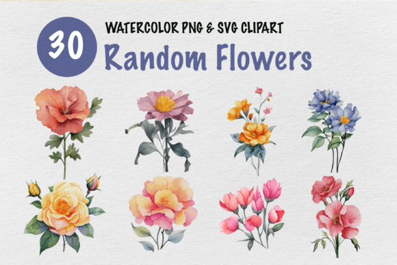 Download Random Flowers Watercolor Clipart - Art Collection