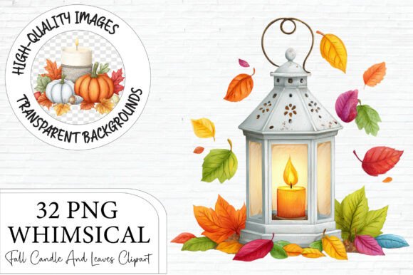 Download Fall Candle and Leaves Clipart - Art Collection