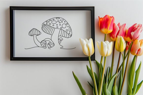 Download Mushroom One Line Art Illustration - Art Collection