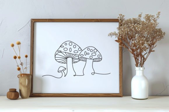 Download Mushroom One Line Art Sketch Vector - Art Collection
