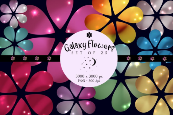 Download Colorful Flowers with Stars Clipart - Art Collection