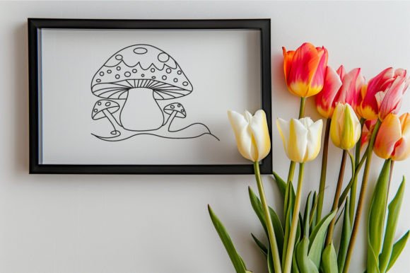 Download Mushroom One Line Art Sketch Vector - Art Collection