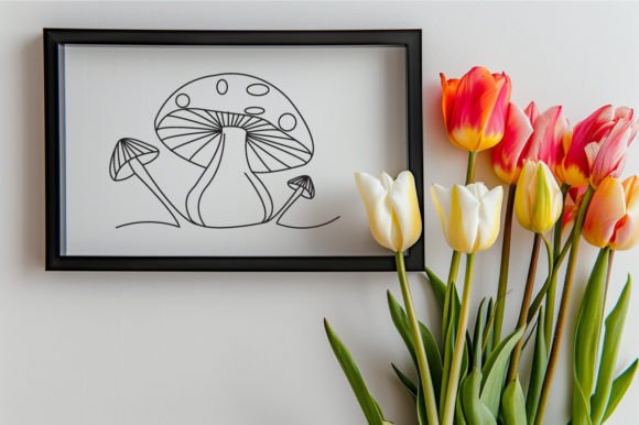 Download Mushroom One Line Art Vector Drawing - Art Collection